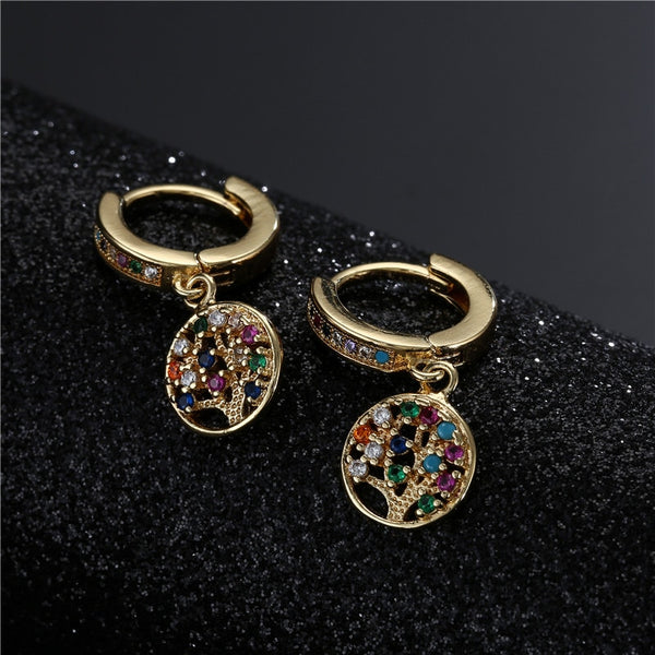 Colorful Shining Crystal Geometric Earrings