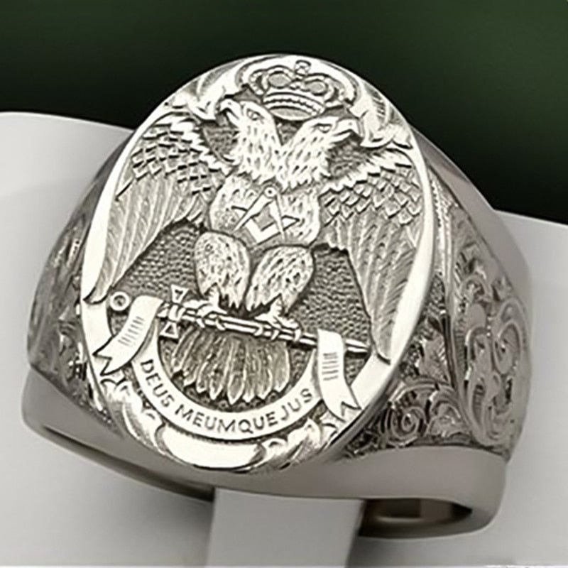 Fashion Men's Signet Ring Russian Empire Double Eagle Rings