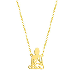 Stainless Steel Meditation Buddha Pendant Necklace