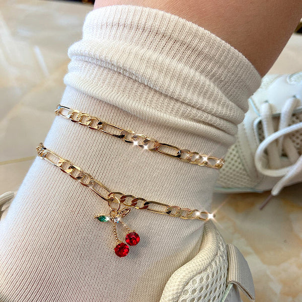 Crystal Cherry Anklet