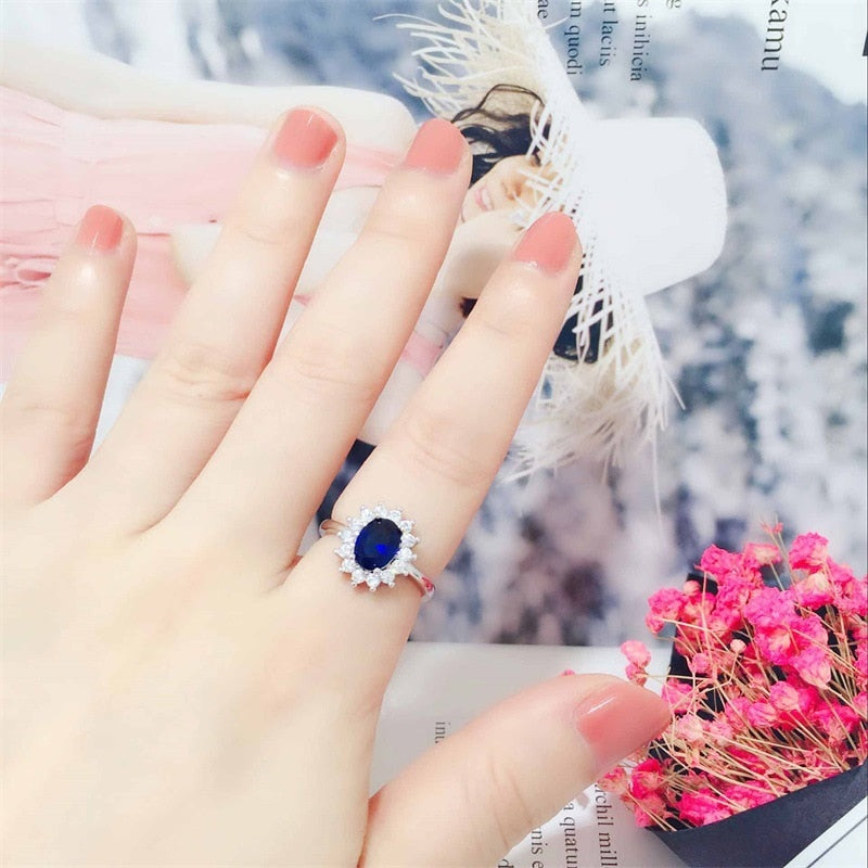 Princess Cut 3.2ct Lab Sapphire Ring