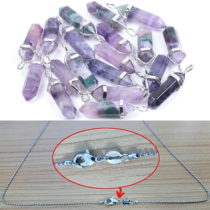 Crystal Pendants Suspension Natural Gem Stone Fluorite Necklaces