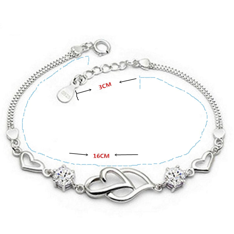 925 sterling silver new heart to heart bracelet