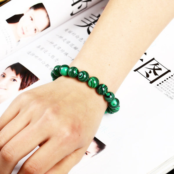 High Quality Fashion Green Malachite Men Bracelet