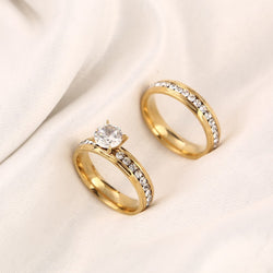 Gold Stainless Steel Engagement Ring
