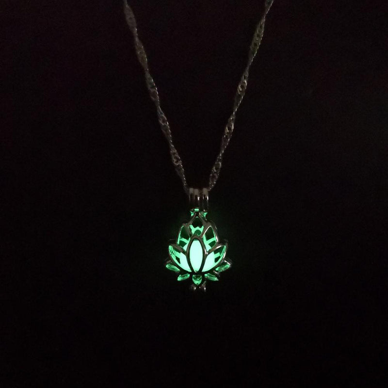 Luminous Glowing In The Dark Moon Lotus Flower Shaped Pendant