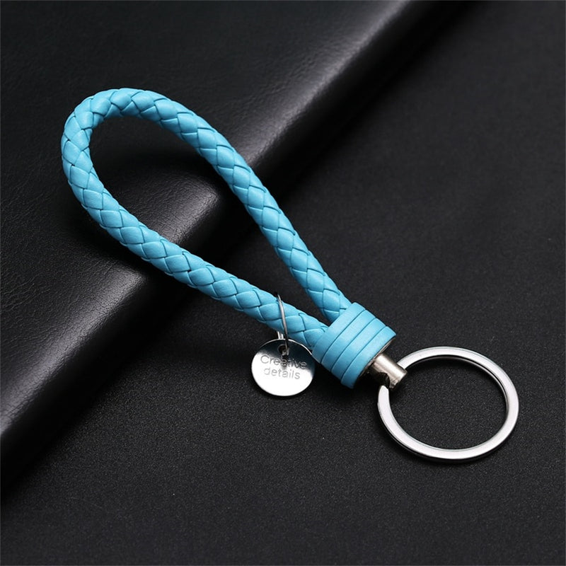 PU Leather Woven Rope keychain Car Key Holder