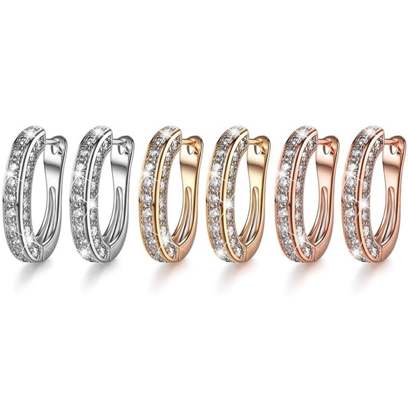 Luxury Austria Crystal  Wedding Jewelry Stud Earrings