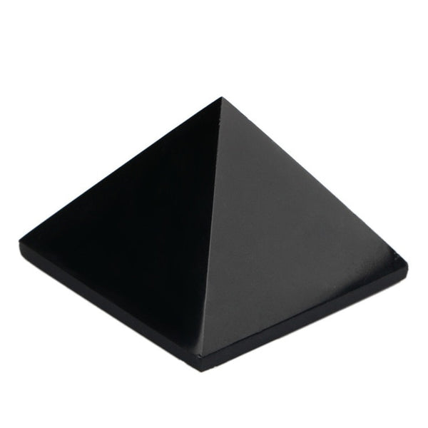 Assorted 40mm Pyramid Black Obsidian Fluorite pink quartz Natural Stone