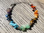 Adjustable 7 Chakra Crystal Chip Bracelet