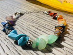 Adjustable 7 Chakra Crystal Chip Bracelet