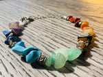 Adjustable 7 Chakra Crystal Chip Bracelet
