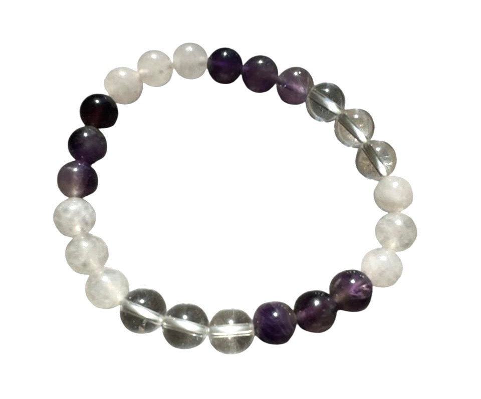 Amavida Amethyst, Rose Quartz & Clear Quartz Bracelet