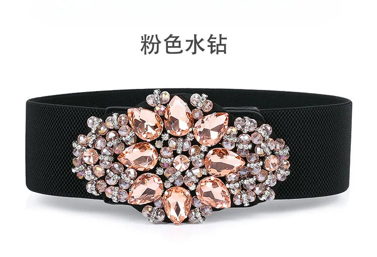 Luxury Diamond Wide Waist Belt - Stunning & Chic