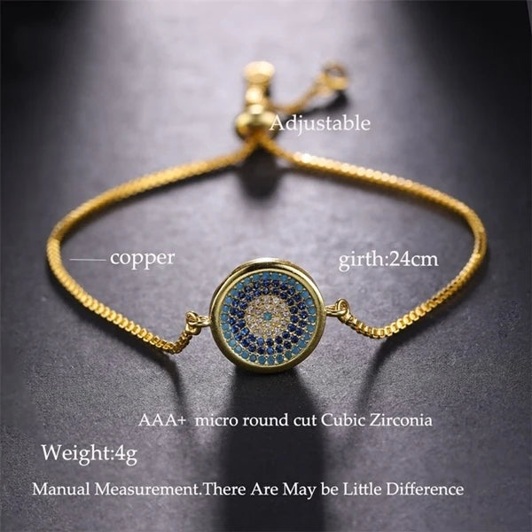 Turkish Evil Eye Bracelet – Zircon Greek Eye Charm