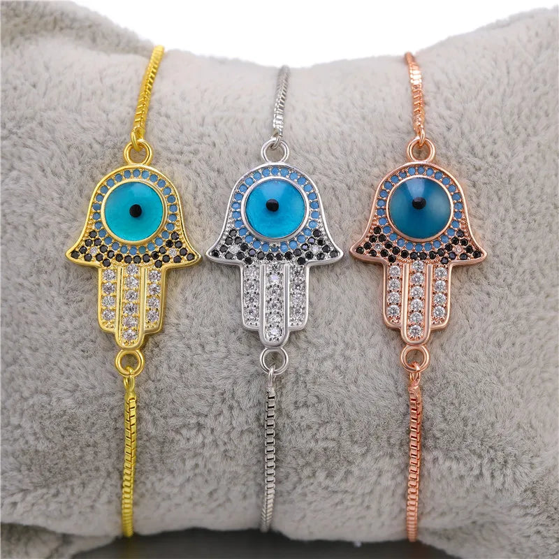 Turkish Evil Eye Bracelet – Zircon Greek Eye Charm