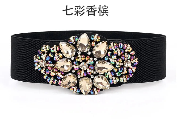 Luxury Diamond Wide Waist Belt - Stunning & Chic