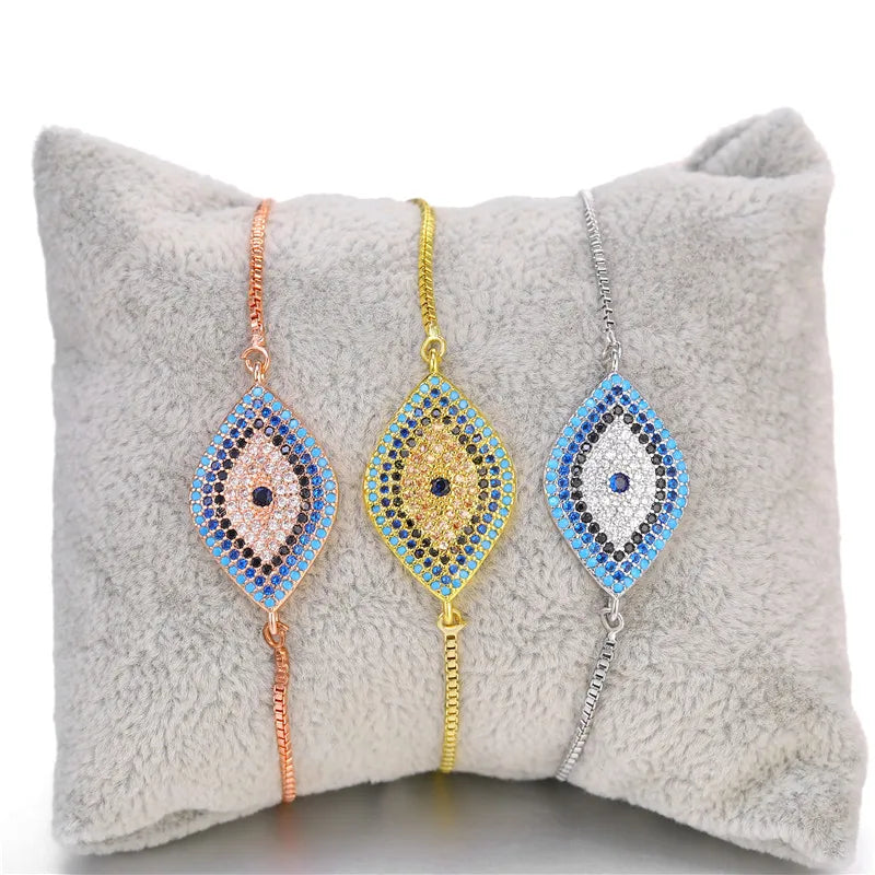 Turkish Evil Eye Bracelet – Zircon Greek Eye Charm