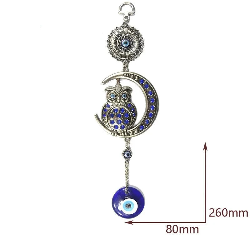 Evil Eye Moon Owl Amulet Wall Hanging 