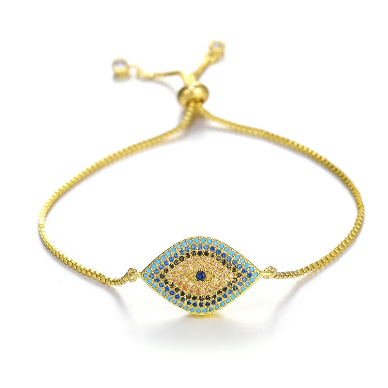 Turkish Evil Eye Bracelet – Zircon Greek Eye Charm