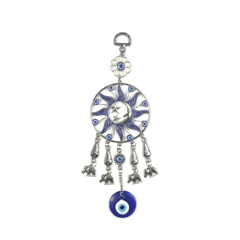 Turkish Blue Evil Eye Elephant Amulet Wall Hanging
