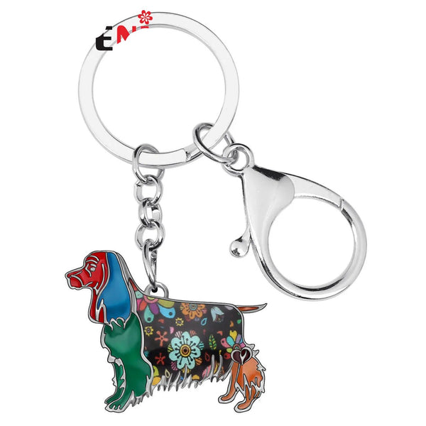 WEVENI Enamel Spaniel Dog Keychain