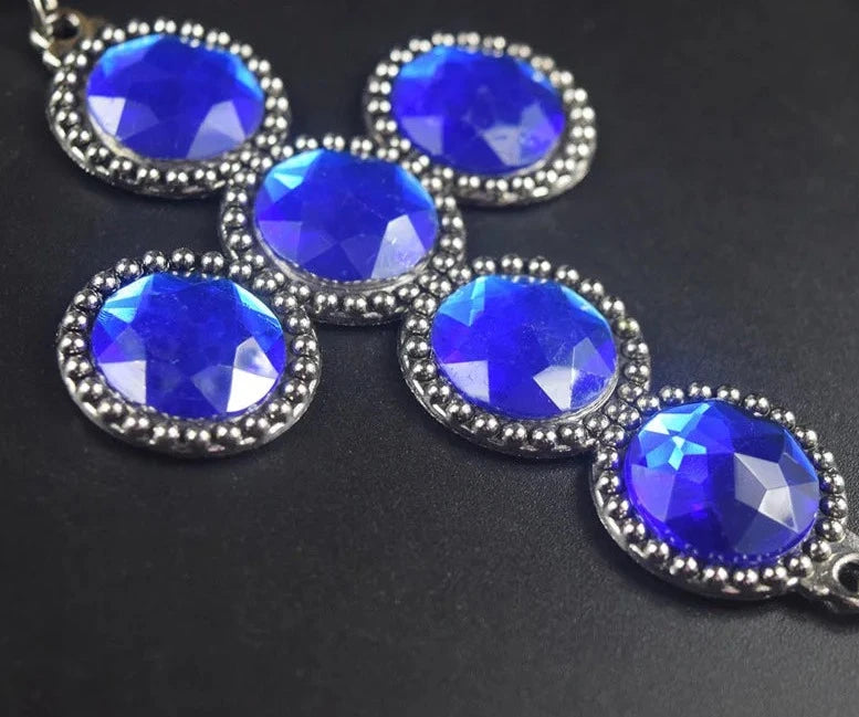 Turkish Blue Evil Eye Cross Amulet Pendant