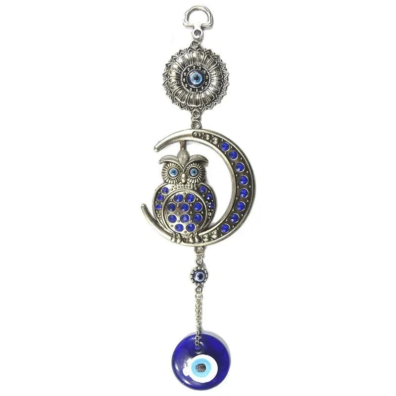 Evil Eye Moon Owl Amulet Wall Hanging 