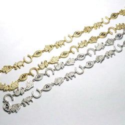 Gold & Silver CZ Link Chain