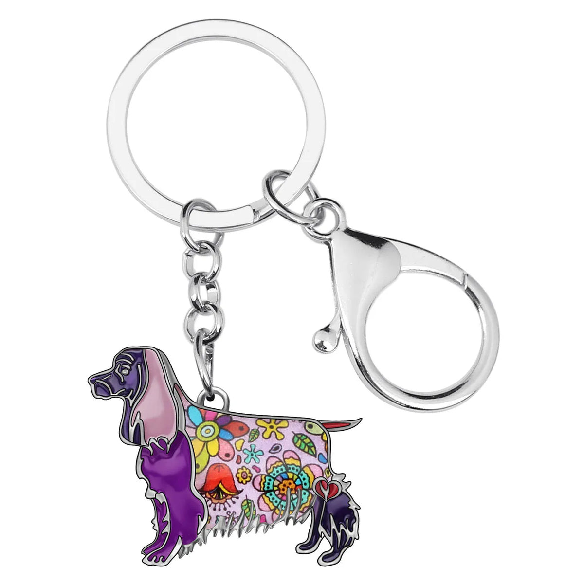 WEVENI Enamel Spaniel Dog Keychain
