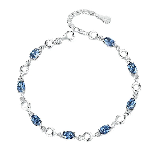 Blue Topaz & Silver Bracelet for Women 