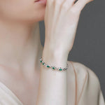 Emerald Water Drop 925 Silver Bracelet