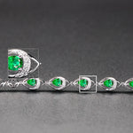 Emerald Water Drop 925 Silver Bracelet