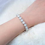 White Fire Opal Chain Bracelet for Women