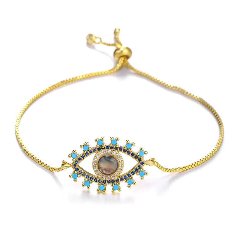 Turkish Evil Eye Bracelet – Zircon Greek Eye Charm