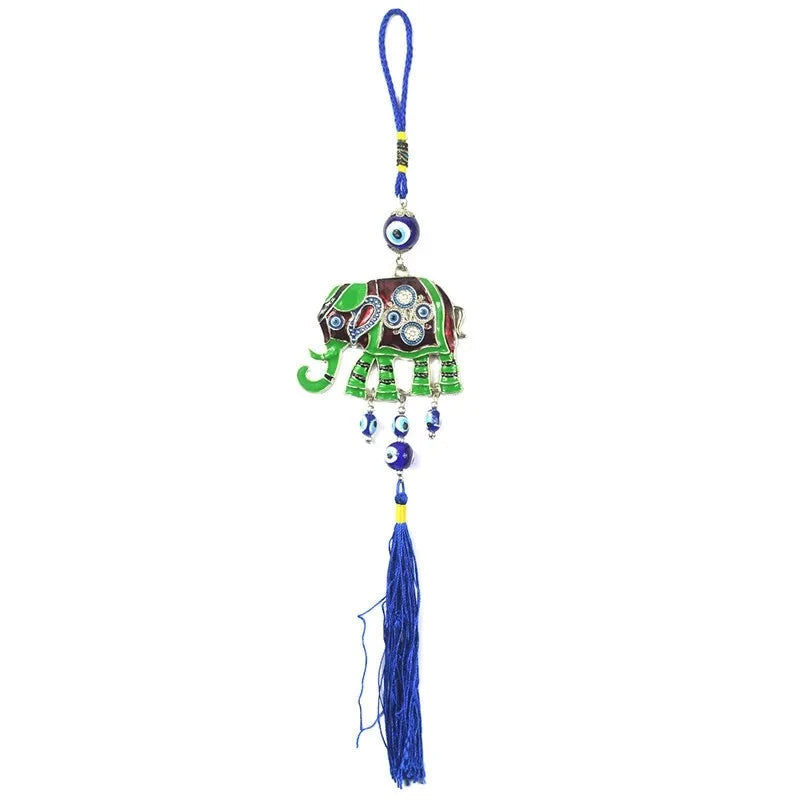 Turkish Blue Evil Eye Elephant Tassels Amulet 