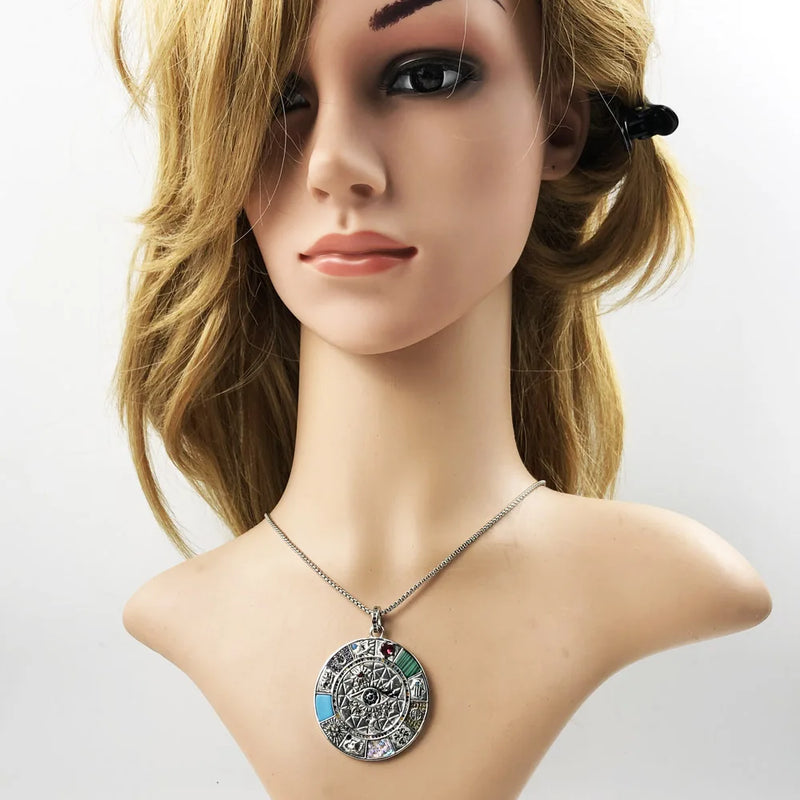 Magical Lucky Symbols - 925 Silver Turquoise Necklace