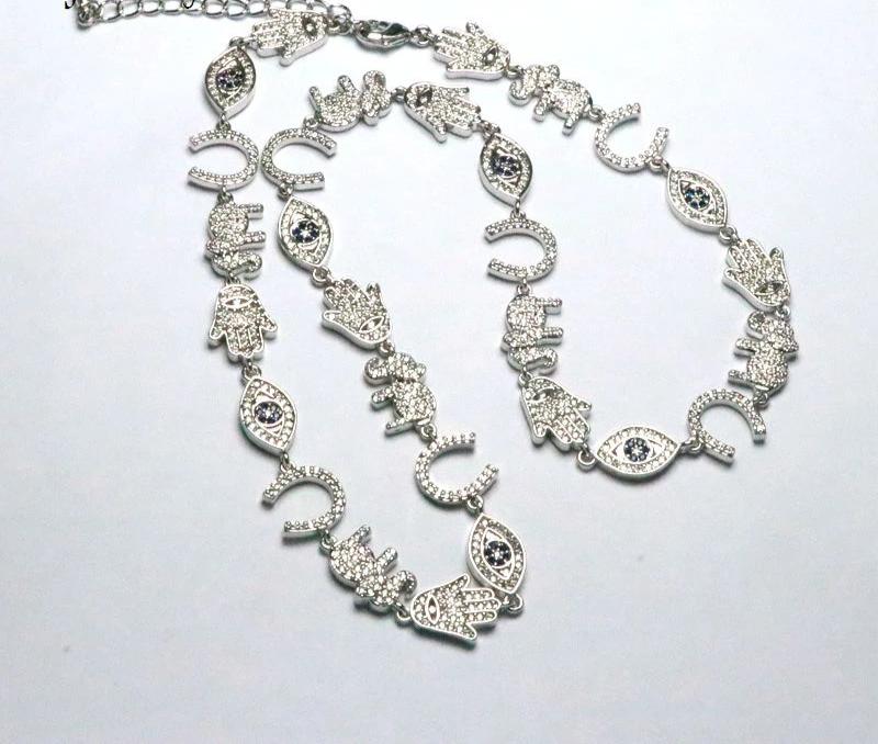 Gold & Silver CZ Link Chain
