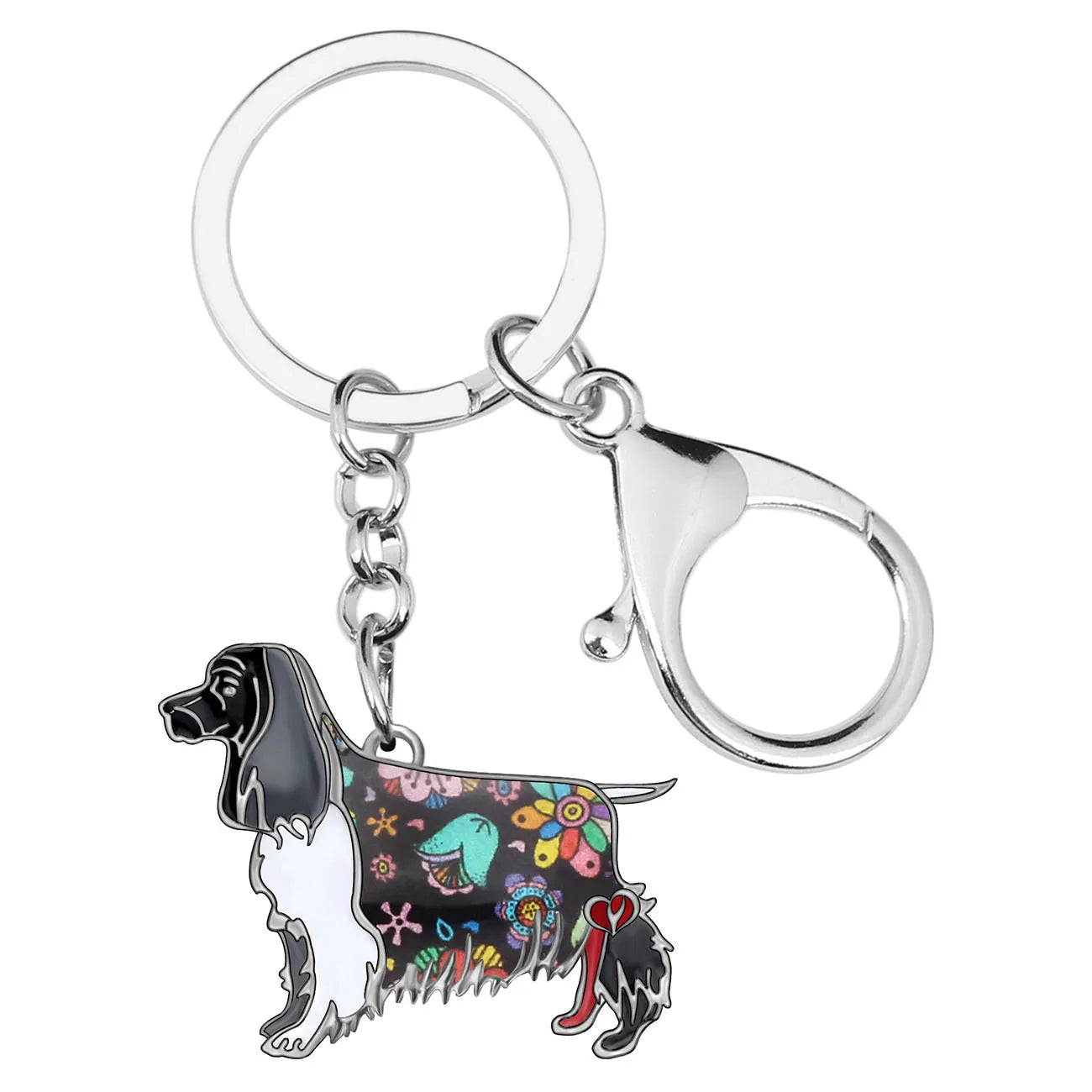 WEVENI Enamel Spaniel Dog Keychain