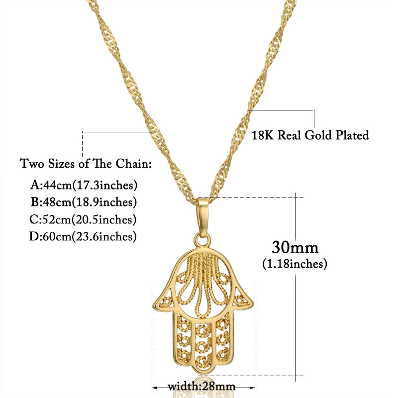 Filigree Hamsa Hand Gold Protection