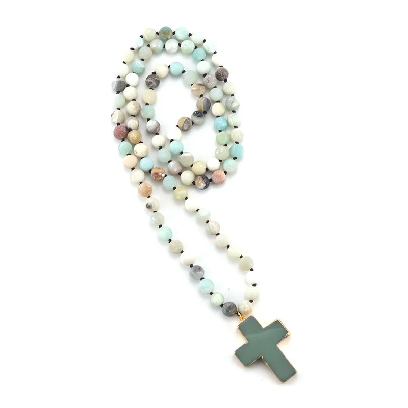 Bohemian Tribal Necklace - Jesus Cross Pendant