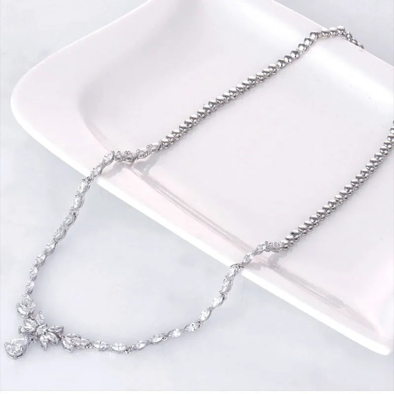 Exclusive Flower And Water Drop Pendant Jewellery