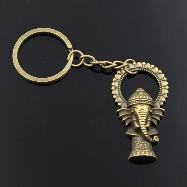 Vintage Ganesha Elephant Keychain