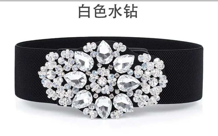 Luxury Diamond Wide Waist Belt - Stunning & Chic