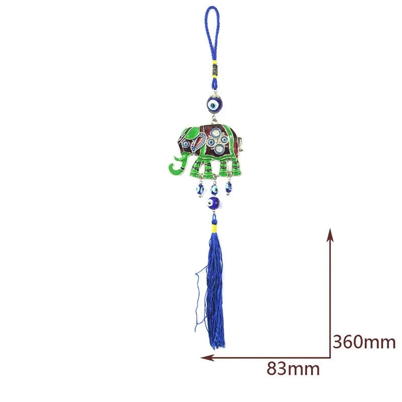 Turkish Blue Evil Eye Elephant Tassels Amulet 