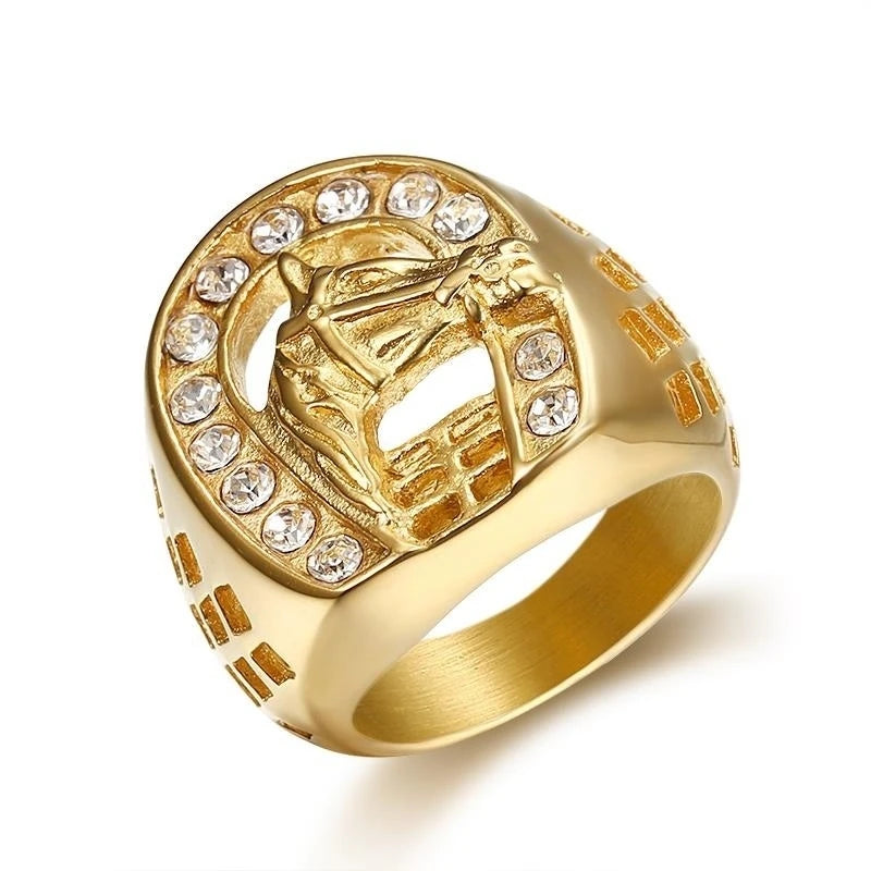 Egyptian Green Pharaoh Portrait Ring
