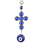 Turkish Blue Evil Eye Cross Amulet Pendant