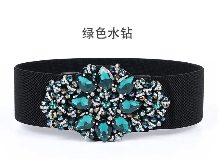 Luxury Diamond Wide Waist Belt - Stunning & Chic