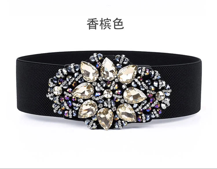 Luxury Diamond Wide Waist Belt - Stunning & Chic