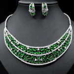 Luxury Rhodium Silver Cubic Zirconia Necklace